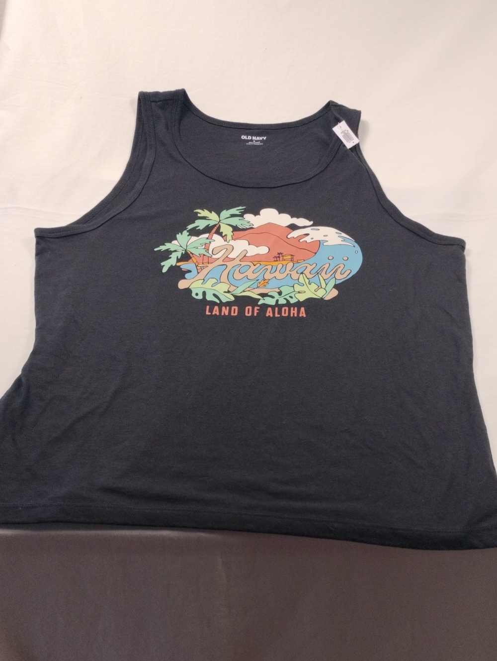 Old Navy Mens Black Hawaii Graphic Tank Top - Land of Aloha